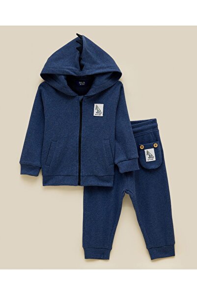 R&B Solid Hooded Jacket and Jogger Set