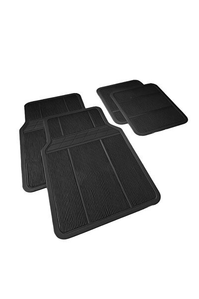 Kiwari Set of 4 Tough Car Mats, Universal, PVC, Black