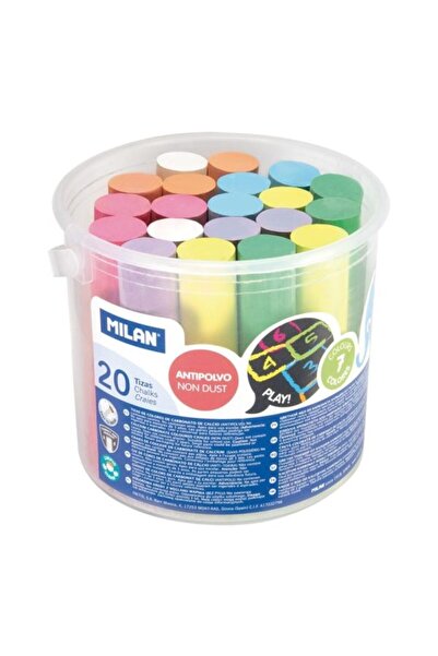 Milan Chalk, Color Multicolor, with White, Material Calcium Carbonate, Round Shape, 20 pcs/Bucket