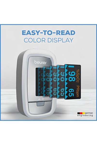 Beurer Digital Fingertip Oximeter - Portable Oximeter with Color Display and Accurate Pulse Rate Reading