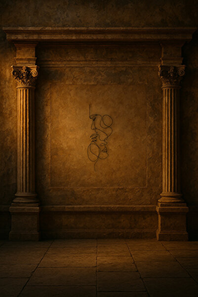 Raven Abstract Lovers Line Art Metal Duvar Dekoru –