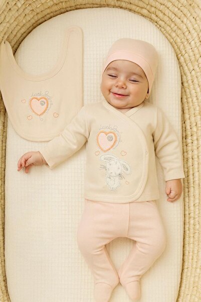 BYS BABY FASHION طقم خروج من المستشفى للفتيات حديثي الولادة مكون من 5 قطع بنم...