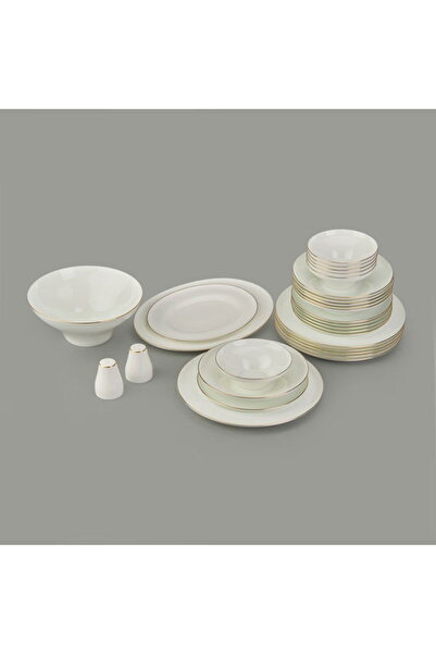 Pink&More Pink & More Hera 29 Parça Gold Rimli Yemek Takımı - Krem