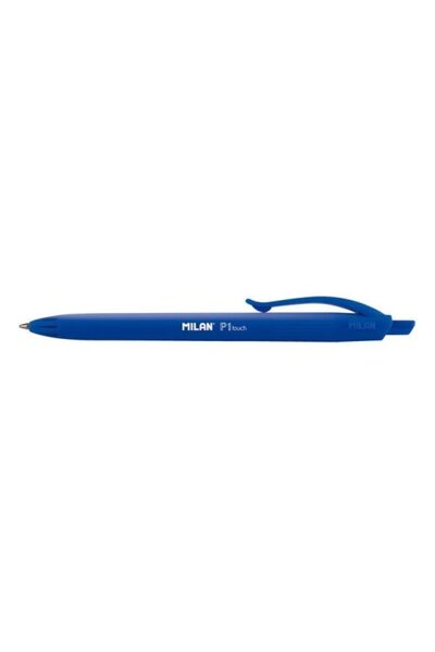 Milan Pix tactil din cauciuc, culoare albastră, material plastic cauciucat, vârf de 1 mm, cerneală albastră, set de 25 bucăți