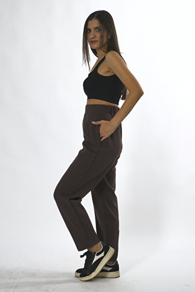 ABBRA Women's Elastic Waistband Pleated Sweatpants