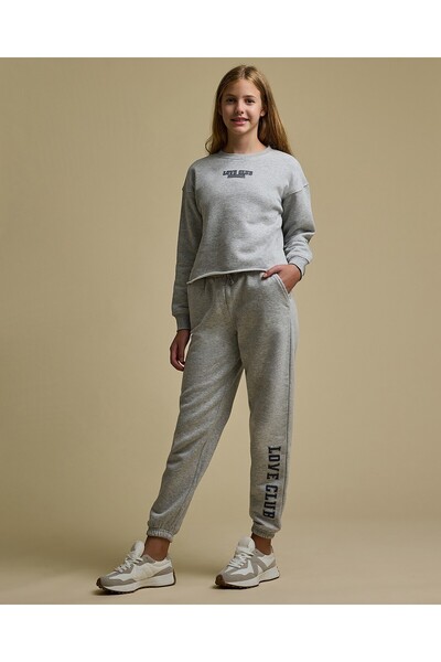 R&B Grey Girl Printed Sweatsuit Set