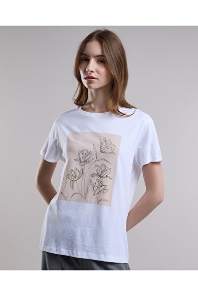 R&B Printed T-Shirt with Crew Neck and Short Sleeves