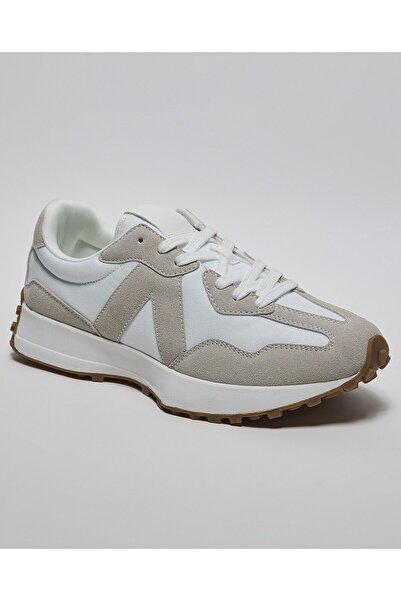 R&B Beige Women's Color Block Lace Up Sneakers