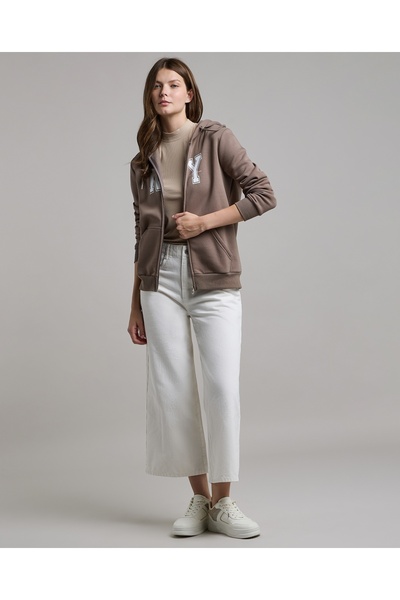 R&B Printed Hooded Jacket with Long Sleeves