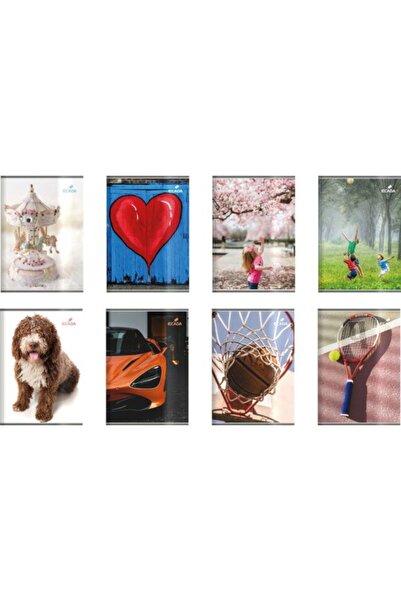 Ecada Notebook A5, Grid Format, 48 Sheets, Color Multicolor, Cover Polychrome, Weight 70 g/m², 12 pcs/set