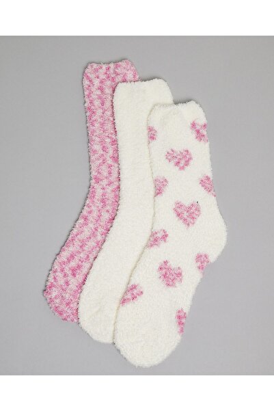 R&B Purple Women's 3 Pack Printed Winter Socks