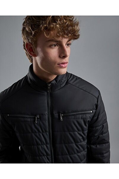R&B Quilted Puffer Jacket with Zipper Closure