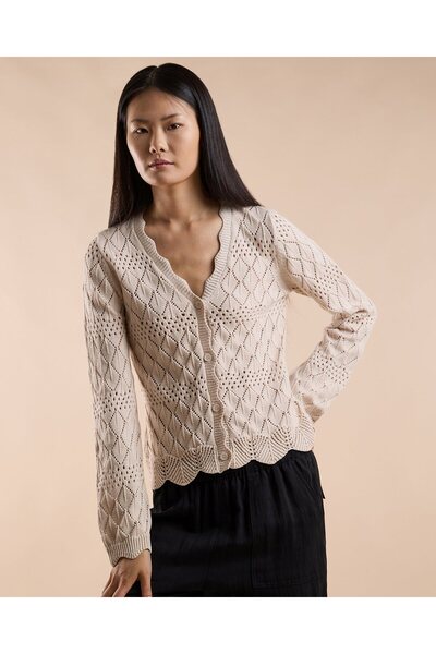 R&B كارديجان محبوك مع زر للإغلاق