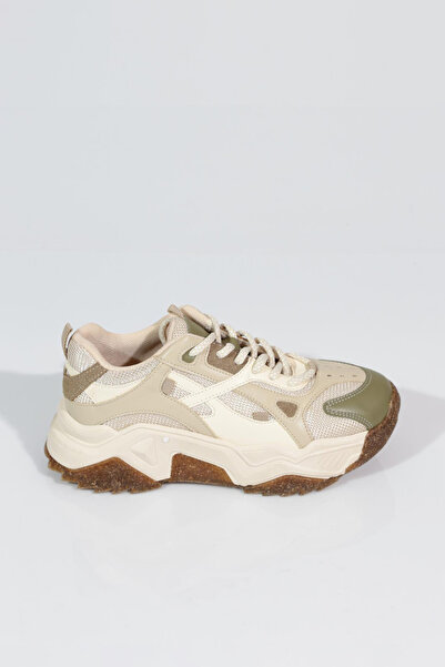 DGN 65137 Kadin Bağcikli Kalin Taban Spor Ayakkabı