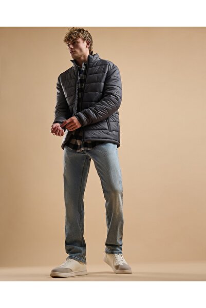 R&B Quilted Puffer Jacket with Zipper Closure