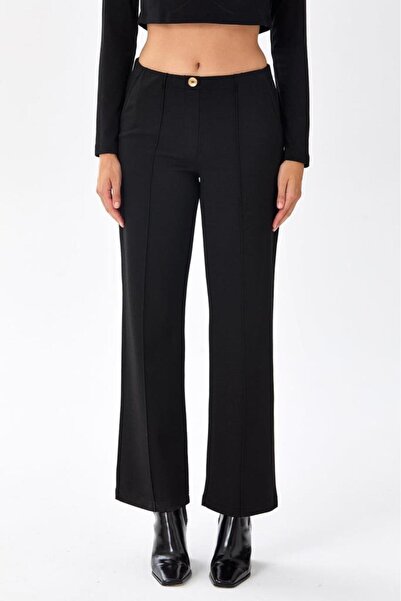 İKİLER Beli Lastikli Önü Dikişli Cepli Pantolon 256-2008