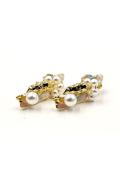 Sose Moda Elegant Pearl Gold Earrings - Classic and Stylish Design