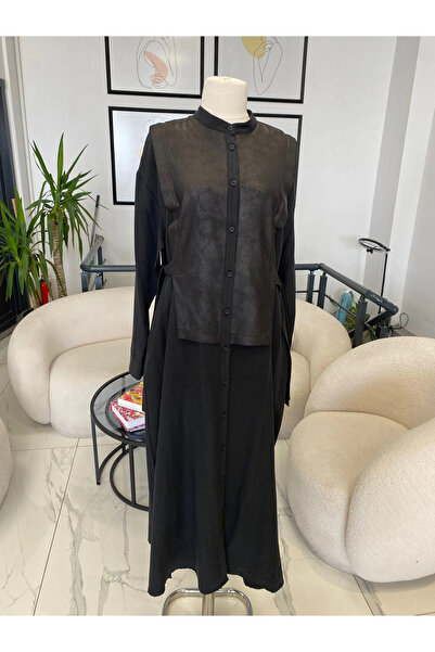 Nurcan Çetin SÜET DETAYLI ELBİSE