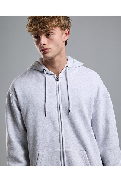 R&B Solid Hooded Jacket with Zipper Closure