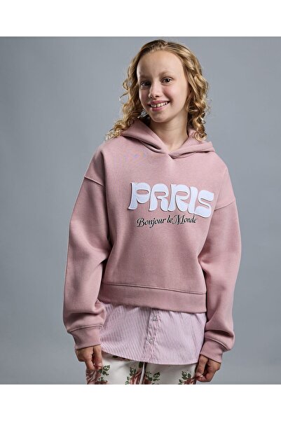 R&B Typography Print Hoodie with Long Sleeves