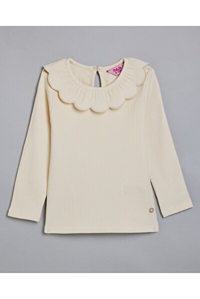R&B Ribbed Collared Top with Long Sleeves