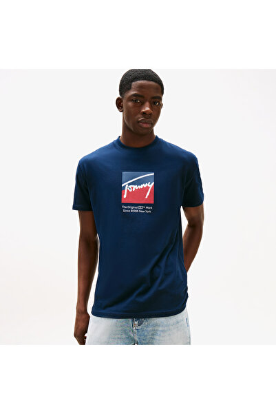 Tommy Hilfiger Tommy Jeans Regular Erkek Mavi T-Shirt