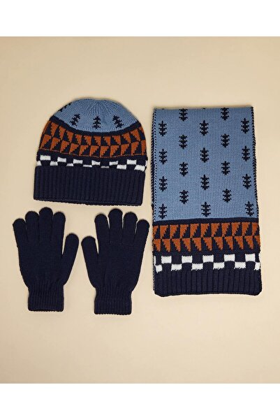R&B Dark Blue Boy's 3 Pack Winter Essential Set