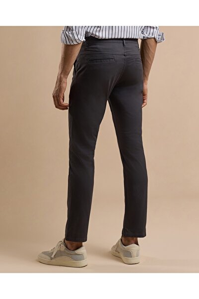 R&B Solid Relaxed Fit Pants with Button Closure