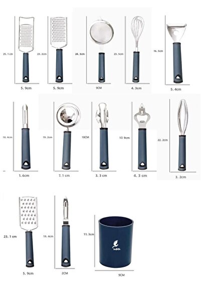 Bonjour Luqa 13 Piece Multi-Purpose Practical Kitchen Utensil Serving Set with Stand