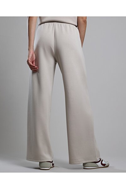 R&B Solid Wide Leg Pants with Drawstring Waist