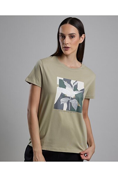 R&B Printed T-Shirt with Crew Neck and Short Sleeves