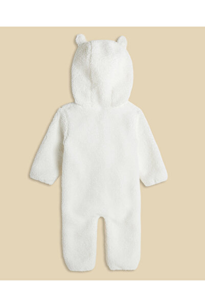 R&B Ivory Boy's Sherpa Hooded Footed Sleepsuit