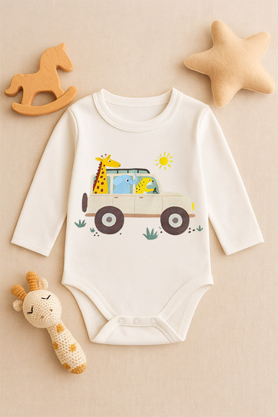 SVART WEAR بدلة أطفال لطيفة مطبوعة عليها نص مع أزرار كبس