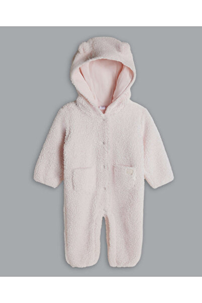 R&B بدلة نوم وردية للبنات بغطاء رأس رأس من قماش الشيربا