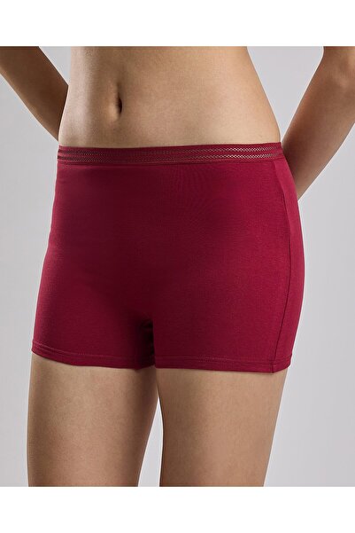R&B Burgundy Women's 3 Pack Printed Boxer Briefs