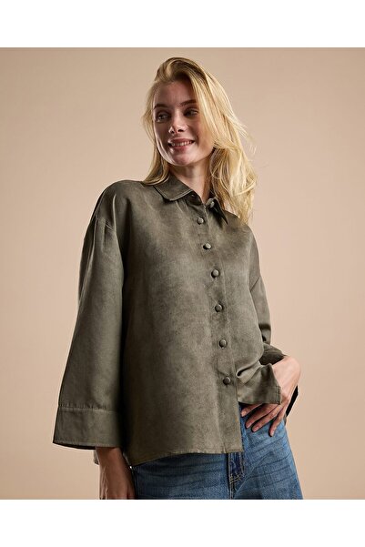 R&B Solid Shirt with Classic Shirt with Long Sleeves