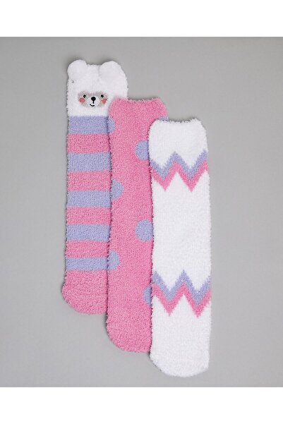 R&B جوارب شتوية مطبوع للنساء باللون الأرجواني، عبوة من 3 قطع