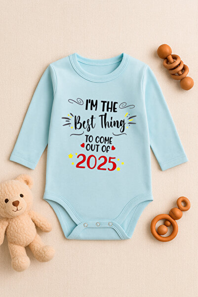 SVART WEAR Cute Baby Bodysuit with Printed Text and Snap Fasteners