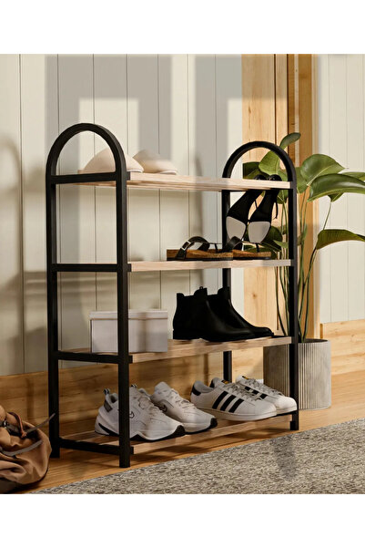 Silkyreal Ayakkabılık Ahşap Çubuklu 4 Bölmeli