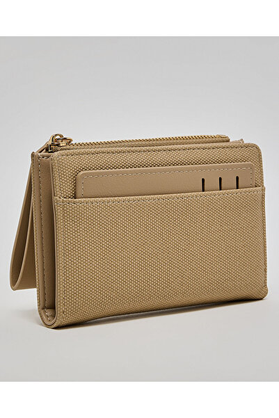 R&B Beige Women's Multi-Slot Zippered Wallet