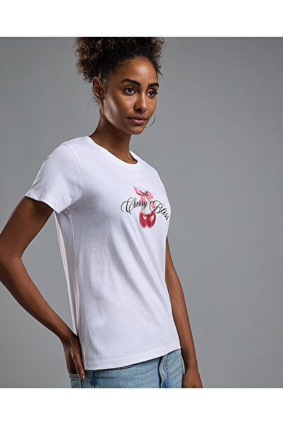 R&B Printed T-Shirt with Crew Neck and Short Sleeves