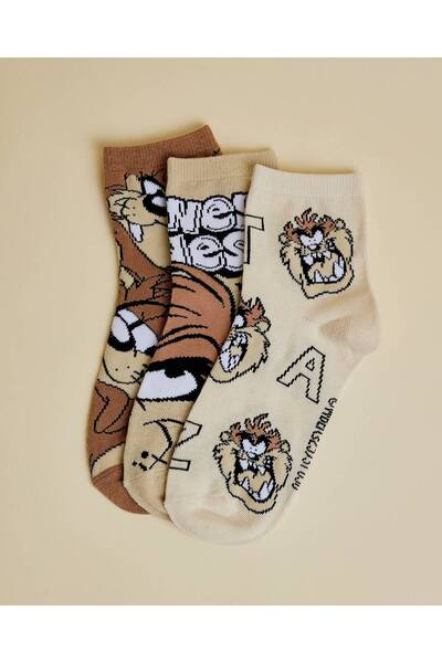 R&B 3 Pack Looney Tunes Ankle Socks