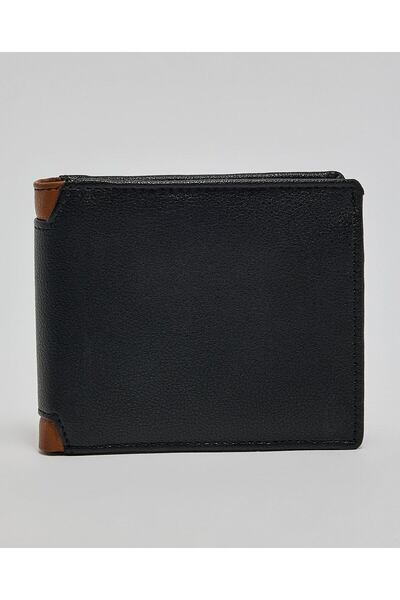 R&B محفظة رجالية سوداء ثنائية الطي