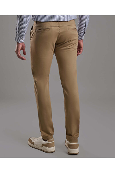 R&B Solid Slim Fit Pants with Button Closure