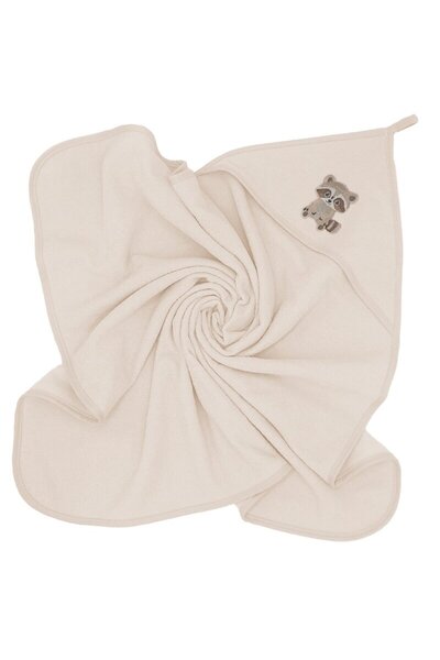 Qmini Prosop cu gluga, Qmini, Din bumbac, 80x80 cm, Ecru