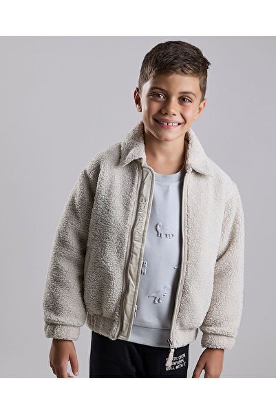 R&B سترة شيربا بسحاب للإغلاق