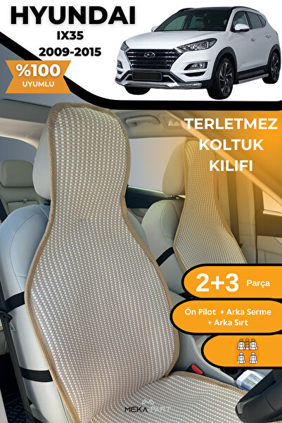 TREND Anti-Sweat Car Seat Protector Cover 100% Cotton 5-Piece Full Set Cream Hyundai Ix35