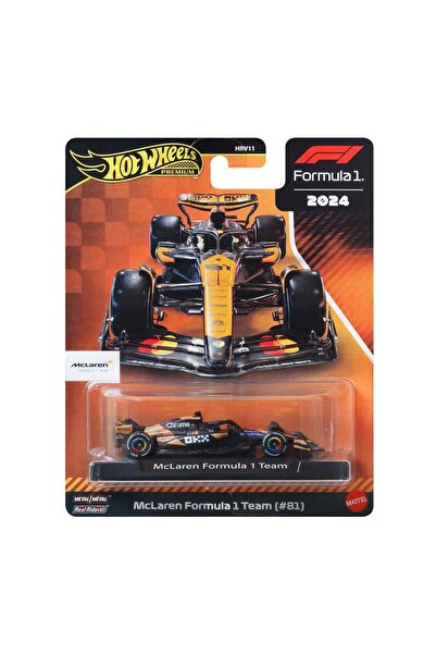 HOT WHEELS Premium Formula 1 Yarış Arabası Tekli Paket HRV11 - Jbm25 Mclaren Formula 1 Team