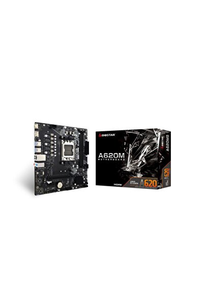 Biostar Placa de baza A620MS, AMD AM5, DDR5, mATX, 4x USB 3.2, HDMI