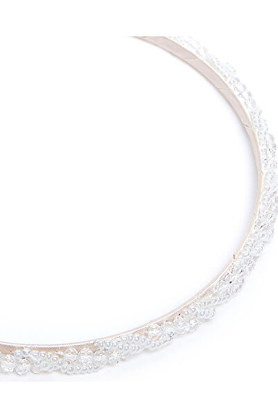R&B White Women's Embellished Headband